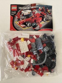 Lego Racers Ferrari F1 Fuel Stop Set 8673 w/ Booklet & Minifigures See Desc