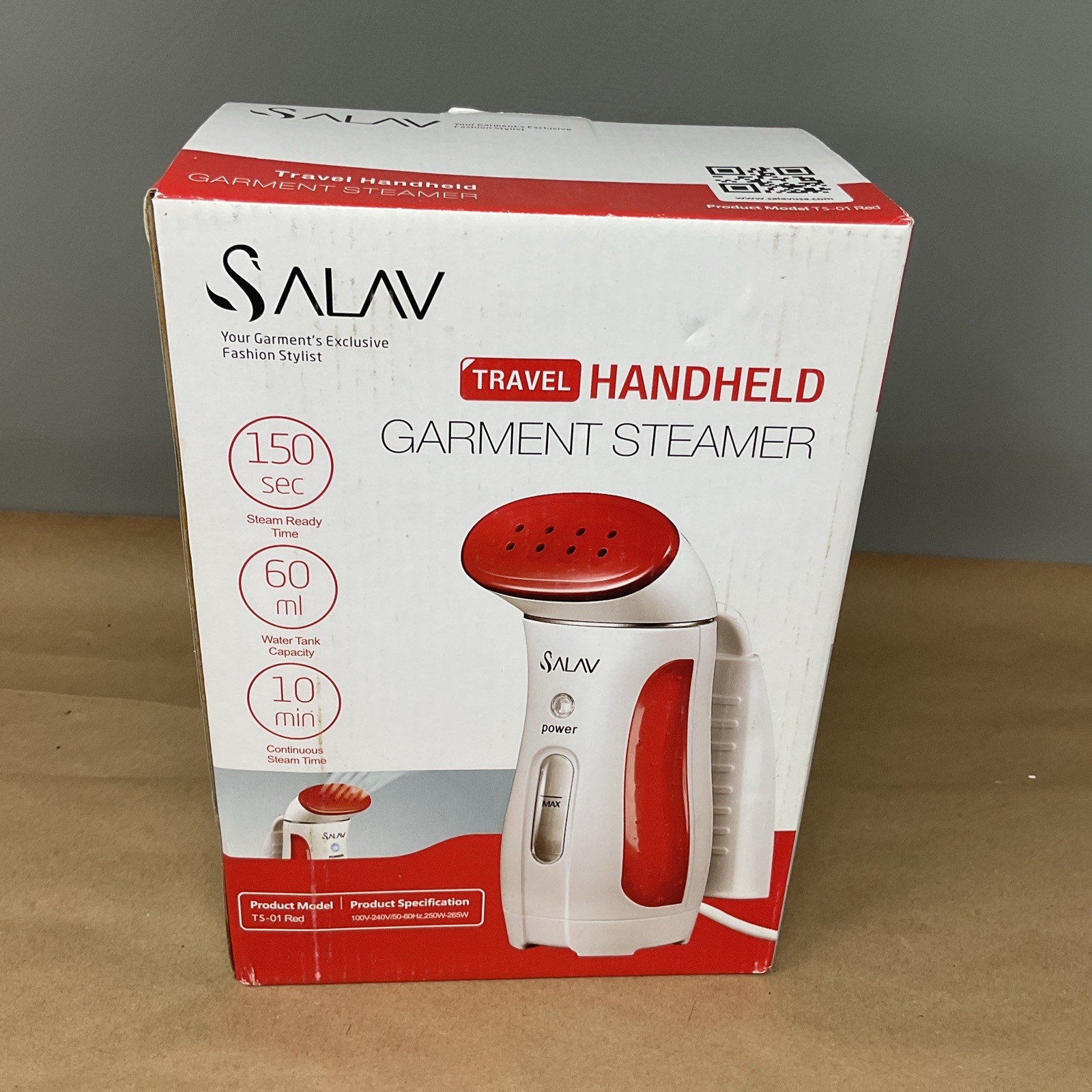 New Salav Travel Handheld Garment Steamer TS-01 Red