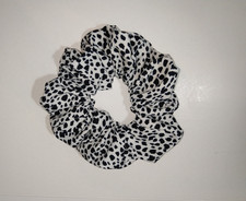 Hair Scrunchie Black White Leopard Cheetah Print Tie Ponytail Holder Scrunchies