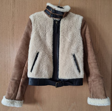 Zara Woman Premium Collection Birker Lammfell Shearling  Bomber Jacke  Gr.XS/S