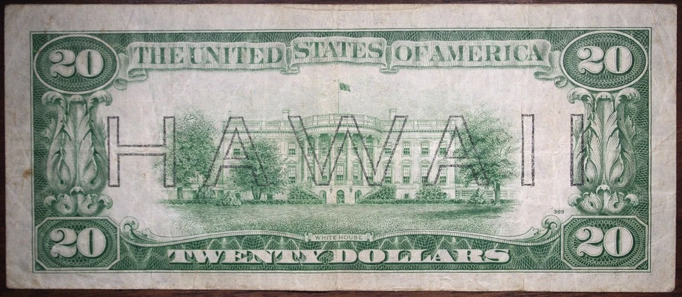 1934-A $20 Hawaii Federal Reserve Emergency Note Low Grade P154 - Image 2 of 2