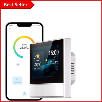 NSPanel WiFi Smart Light Switch - 2 Gang Temperaturregelung, funktioniert mit Alexa