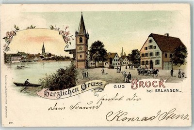 13610730 - 8520 Bruck Gasthaus Zum goldnen Engel Ruderboot Erlangen Stadtkreis