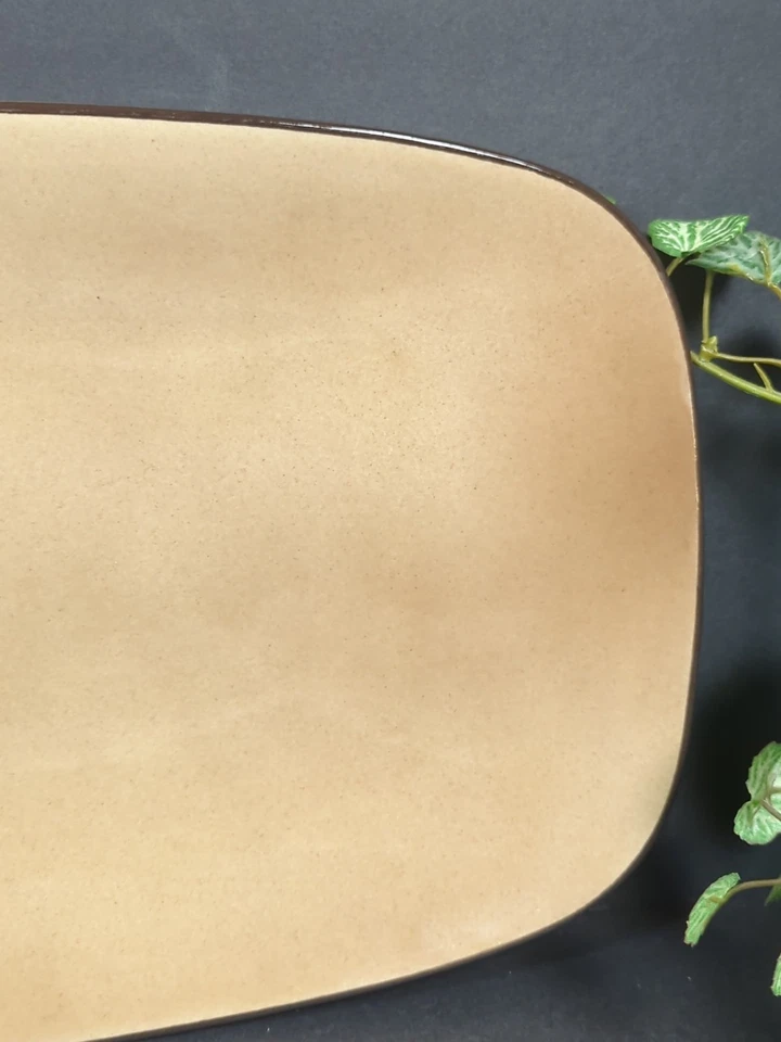 Bandeja para platos Nautica Shores rectangular marrón tostado gres cerámica 14,5x8" Foto 3 de 4