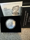 2022-W 1-oz Burnished American Silver Eagle Box, OGP, &COA