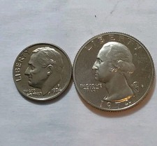 1974 S Washington Proof Quarter + 1974 S Roosevelt Dime-Nice Eye Appeal RE Coins