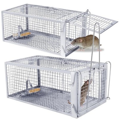 Kwaiyole große menschliche Rattenfallen, 2er Pack und Maus effektiv lebend 2, silber