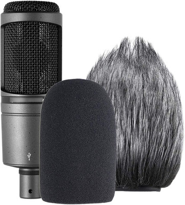 AT2020 Pop Filter Windscreen - Furry Windscreen/Fur Foam Wind Cover for Audio Te