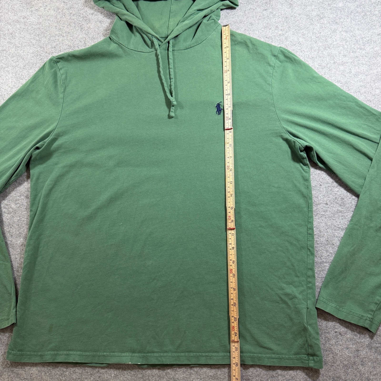 Polo Ralph Lauren Long Sleeve Hooded Shirt Mens L Green Cotton Relaxed Casual thumbnail 5