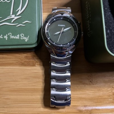 MEN'S FOSSIL BIG TIC AM-3537 WATCH, BLACK FACE, STAINLESS STEEL | eBay