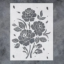 Large Rose Stencils for Painting Floral Stencil Template Reusable for Wall Art,