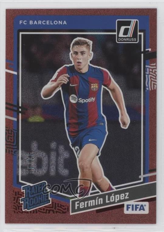 2023-24 Panini Donruss FIFA Rated Rookie Red 92/99 Fermin Lopez #183 Rookie RC