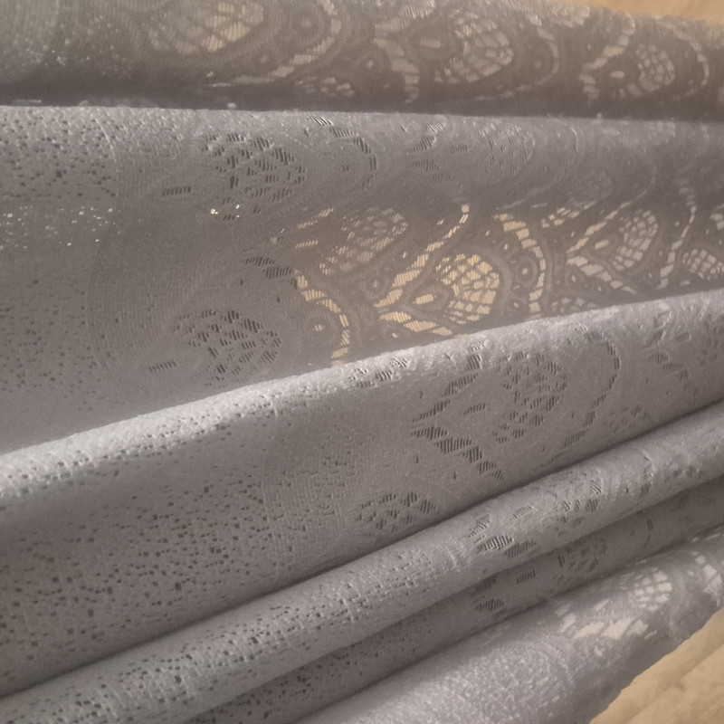 HLC.me Gray Sheer Floral Curtain Panel 52x84 Rod Pocket Polyester Washable