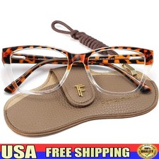 Cat-Eye Glasses Lightweight Durable Frame Spring Hinges Travel Soft Case New