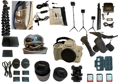 Canon M50 Creator Kit   2 Lenses + Lights + Mic + Peak Bag 