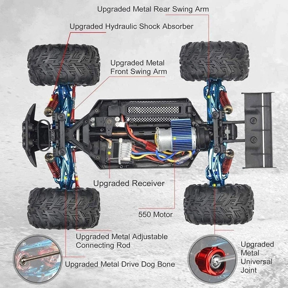 RC Cars 25KM/H High Speed Remote Control Car 4WD 1:10Scale Monster Truck for KiD - Image 4 of 4