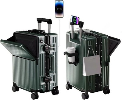 Zipperless Luggage Polycarbonate Aluminum Hard Shell 20 Inch