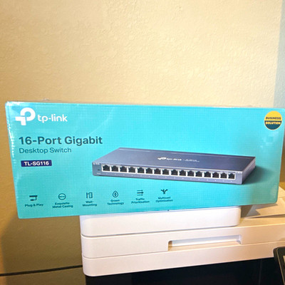 TP-LINK TL-SG116 16-Port Gigabit Unmanaged Layer 2 Standalone Desktop Switch