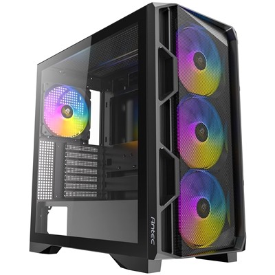 Antec Ax1000 Argb Mid-Tower Gaming PC Gehäuse Full Mesh Front Tempered Glass Stahl/