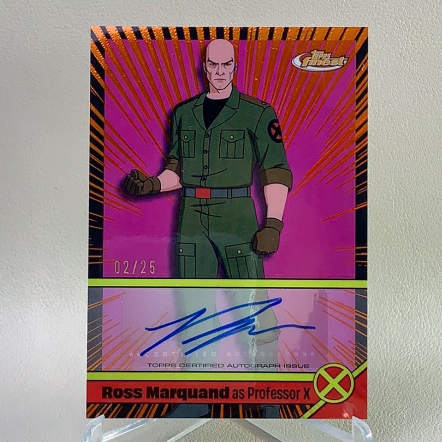 2025 Topps Finest X-Men ‘97 Ross Marquand Professor X Orange /25 Auto