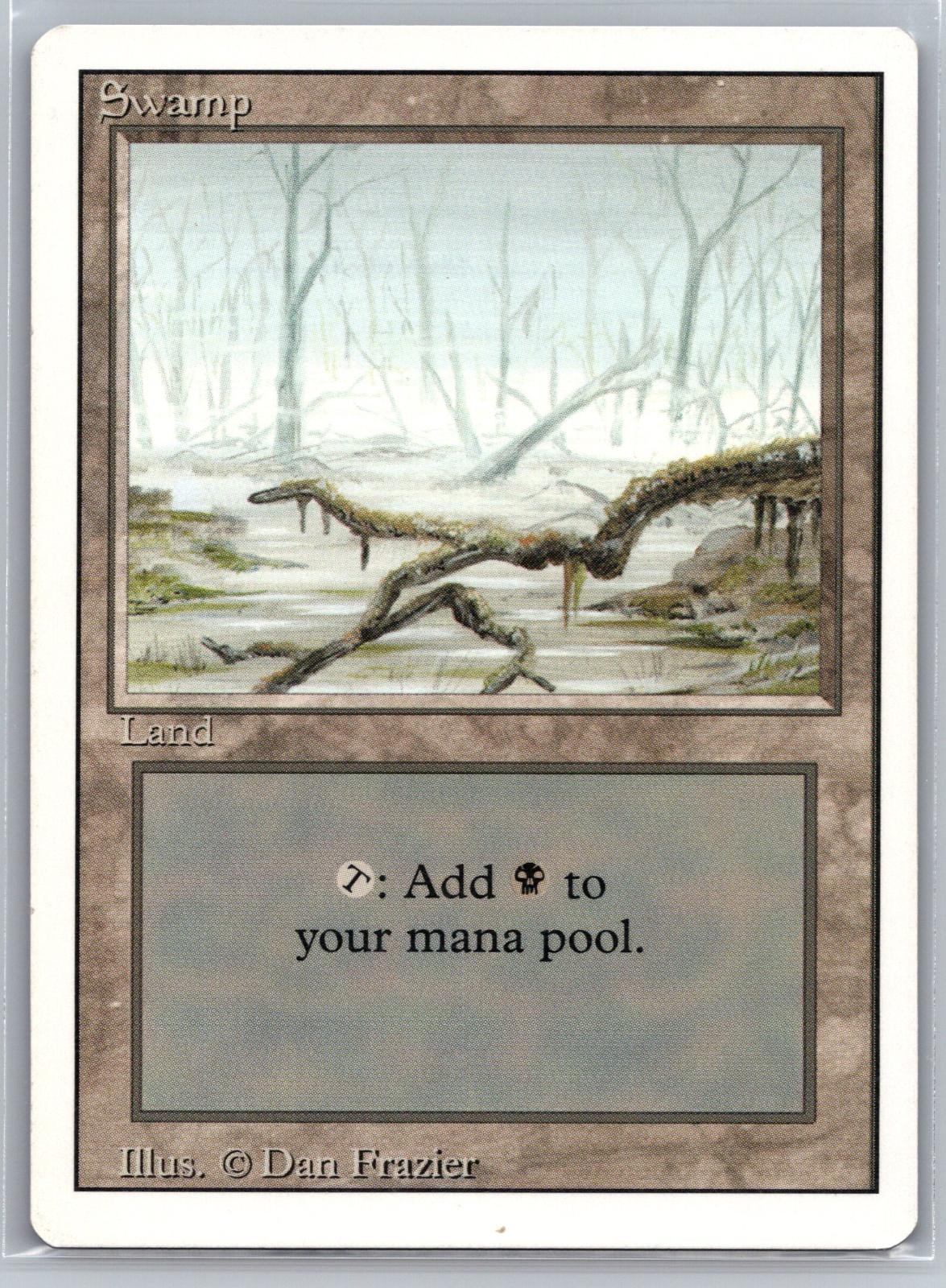 Swamp (A) 299 Land Revised Edition Magic: The Gathering Lightly Played