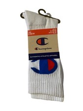 DISCONTINUED 2019 Champion B C white/blue Crew Socks sz 6-12 10 A11