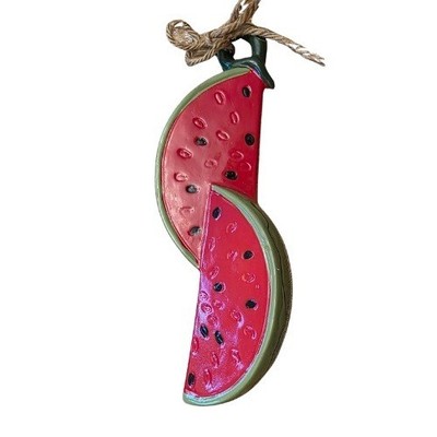 Ceramic Watermelon Slices Wall Hanging Decor Fruit Red Green Summer 4th of July