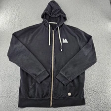 Marine Layer Afternoon Hoodie Mens Medium Black Full Zip Lightweight Cotton