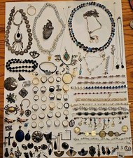 Huge Lot 35 Oz 1000 Gram ALL Sterling Silver Jewelry SCRAP & Wearable AUCTION #3