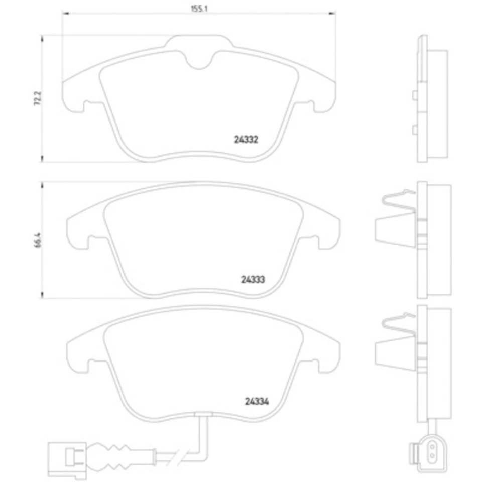 Hella Pagid 355014031 Disc Brake Pad Set For 09-13 Volkswagen Passat Tiguan - Imagem 3 de 4