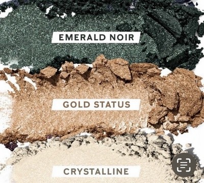 MARY KAY CHROMAFUSION EYE SHADOW SHADES (EMERALD NOIR, GOLD STATUS & CRYSTALLINE