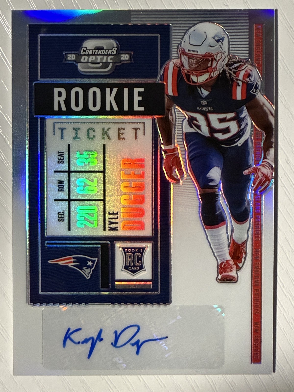 Kyle Dugger Panini Contenders Optic #164 Autograph-Silver