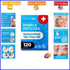 120 Pimple Patches for Face - Hydrocolloid Acne Spots with Tea Tree Oil