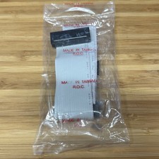 24" 34-Pin 5.25" Floppy Cable, 3  Card Edge Connectors, Gold-Plated Contacts
