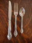 Three piece set English Gadroon Sterling Silver Dinner Knife, Fork, Spoon