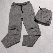 Lot of 2 Place Sport Boys Fleece Lined Athletic Sweatpants L 10/12 Heather Gray
