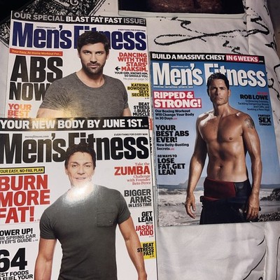 Men s Fitness 2010 magazine ROB LOWE + 2 Additional 2012 May April Lot Of 3