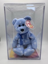 Ty Beanie Babies 1999 Holiday Teddy Bear Plush Toy - Blue With Case