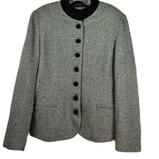 Women's Vintage Liz Claiborne Black Herringbone BlazerJacket 14