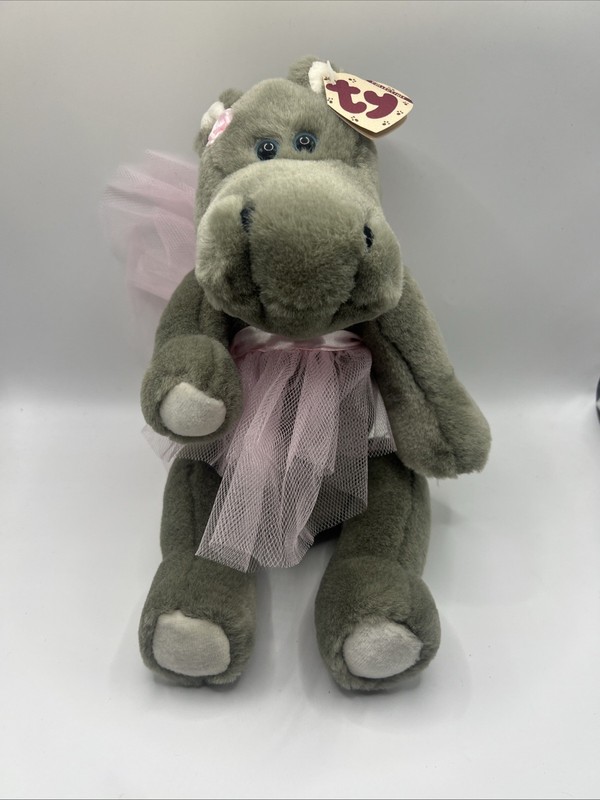 Ty Attic Treasures “Grace” the Ballerina Hippo in Tutu 12” Plush Toy