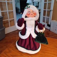 Vtg Annalee Mobilitie 2005 Burgundy Velvet 14” Mrs Claus Christmas Holiday Doll