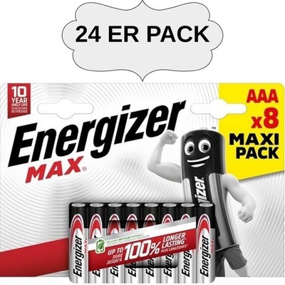 Energizer Power Max Alkaline Batterie AAA 1,5 V 800mAh Batterie Blisterpack 24ER