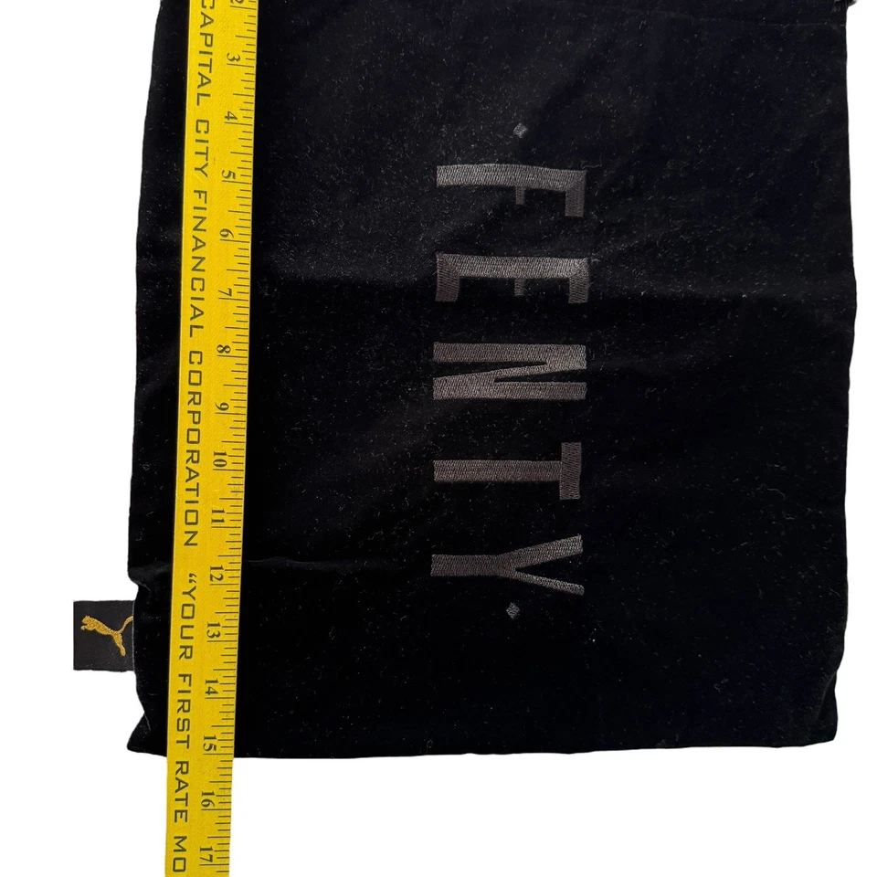 Puma & Fenty Bolso Negro para el Polvo Terciopelo Rihanna Bordado Cordón Bolso para Zapatos Foto 2 de 3