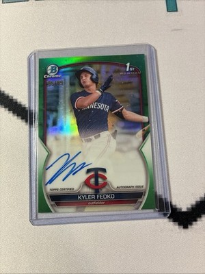 2023 Bowman Chrome GREEN REFRACTOR 1st PROSPECT ROOKIE AUTO Kyler Fedko /99
