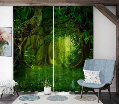 3D Geheimer Wald ZHUC147 Foto Vorhang Fenster Blockout Stoff Vera 2023