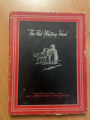 Vtg The Red Writing Hood Box of Carbon Paper Interchemical Corp Ault & Wiborg