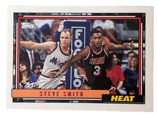 Excellent: Vintage 1992-93 topps Steve Smith Miami Heat Trading Card