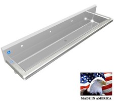 ADA SURGEON'S WASH UP HAND SINK 4 STATION 96" STAINLESS S. BODY ONLY MADE IN USA