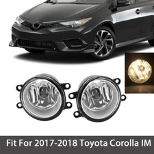Fit For 2017-2018 Toyota Corolla IM Front Bumper Halogen Fog Lights Lamps LH+RH
