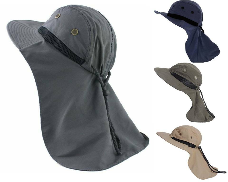 Wide Brim Bucket Hat with Neck Ear Cover for Fishing Hiking Hunting